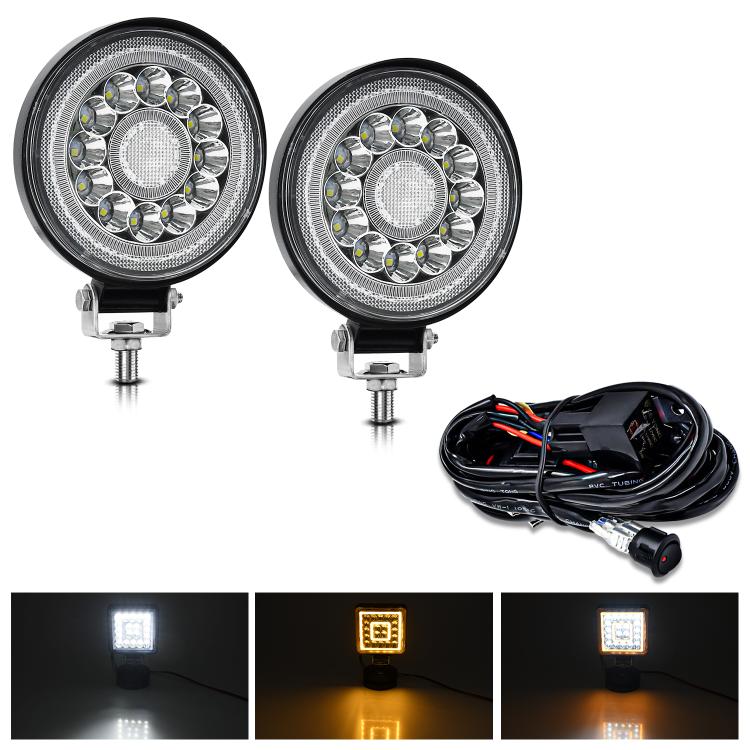 4 Inch Round Mixed Luminous Double-Circle Angel Eye Work Light, D0102