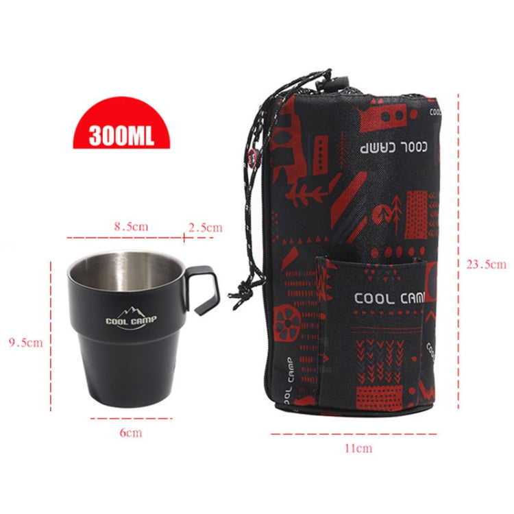 مجموعة أكواب قهوة معزولة حرارياً من الفولاذ المقاوم للصدأ 304 للتخييم الخارجي COOL CAMP CF-519، 4 في 1