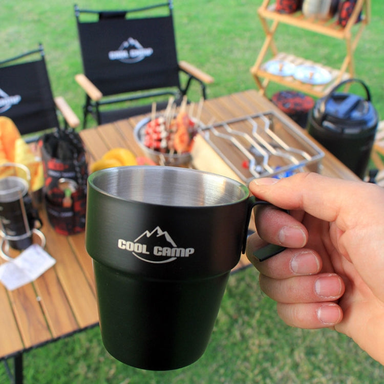 مجموعة أكواب قهوة معزولة حرارياً من الفولاذ المقاوم للصدأ 304 للتخييم الخارجي COOL CAMP CF-519، 4 في 1