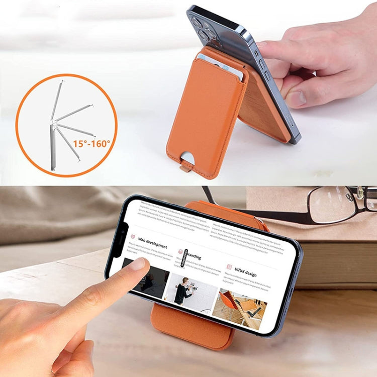 محفظة محمولة لهاتف مع حامل بطاقات MagSafe وقاعدة قابلة للتعديل