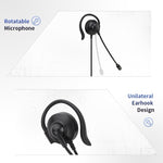 SOYTO SY227 Single-side Operator Ear Hook Headset Corded Computer Headset, 3.5mm, Separation USB Wire Control
