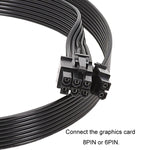 لكابل وحدة طاقة كابل مسطح 18AWG لكورساير، كابل وحدة بطاقة الرسومات 8 دبوس إلى 8 دبوس 6+2، 50 سم لكورساير، 60 سم لكورساير