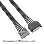 كابل تمديد طاقة SATA 15 دبوس ذكر وأنثى، كابلات توصيل طاقة محرك الأقراص الصلبة المتينة، 30 سم 15 دبوس، 60 سم 15 دبوس
