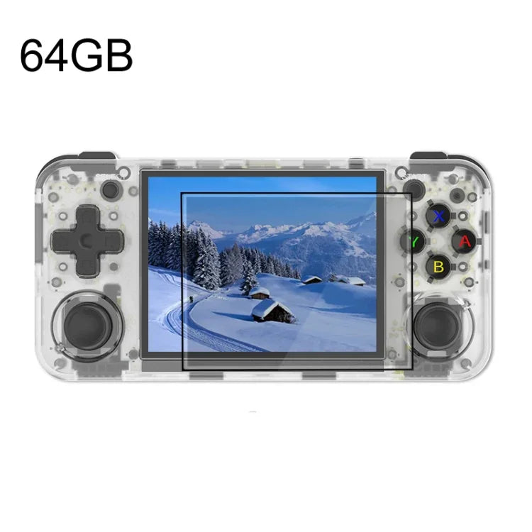 جهاز ألعاب محمول ANBERNIC RG35XX H بشاشة IPS بحجم 3.5 بوصة، نظام Linux، 64 جيجابايت، 64 جيجابايت + 128 جيجابايت