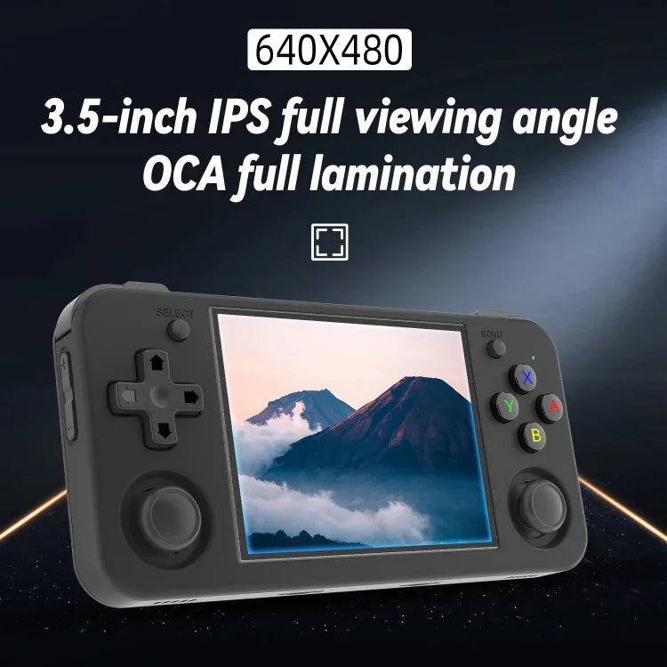 جهاز ألعاب محمول ANBERNIC RG35XX H بشاشة IPS بحجم 3.5 بوصة، نظام Linux، 64 جيجابايت، 64 جيجابايت + 128 جيجابايت