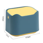 Push Type Desktop Wastebasket Small Odor-Isolating Pet Litter Pan, 17.8 x 13 x 13.5cm