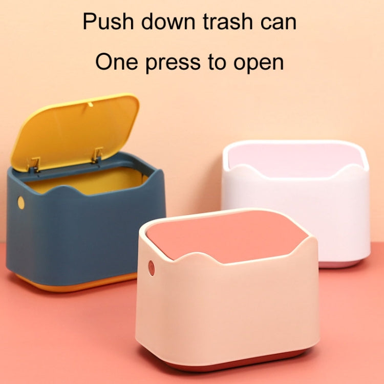 Push Type Desktop Wastebasket Small Odor-Isolating Pet Litter Pan, 17.8 x 13 x 13.5cm