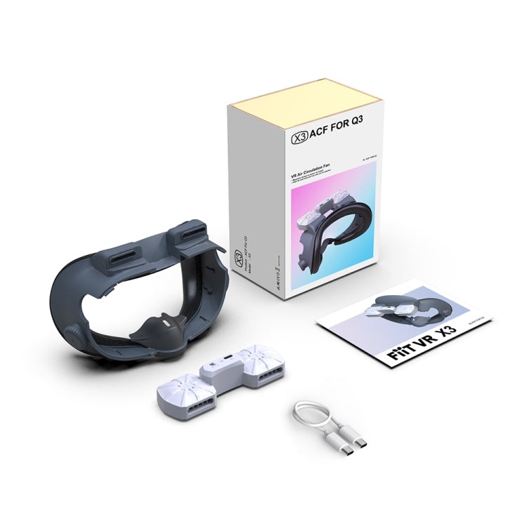 لـ Meta Quest 3 قناع استبدال لتدوير الهواء وتبديد الحرارة مع مروحة، قناع VR مضاد للضباب، مع مروحة