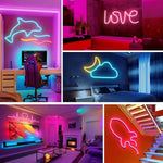 شريط إضاءة LED نيوني مرن من السيليكون USB 5 فولت 2 متر مع تحكم باللمس، USB تحكم باللمس (وردي)، USB تحكم باللمس (أبيض دافئ)، USB تحكم باللمس (أزرق)