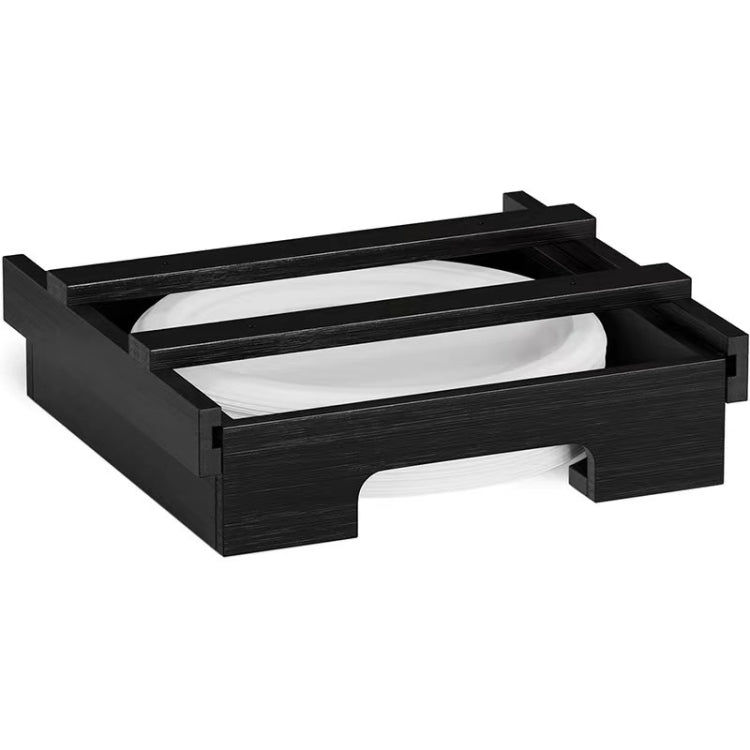 9-inch Paper Plate Dispenser Under Cabinet Bamboo Plates Holder Kitchen Storage Rack, 24 x 26.5 x 6.5