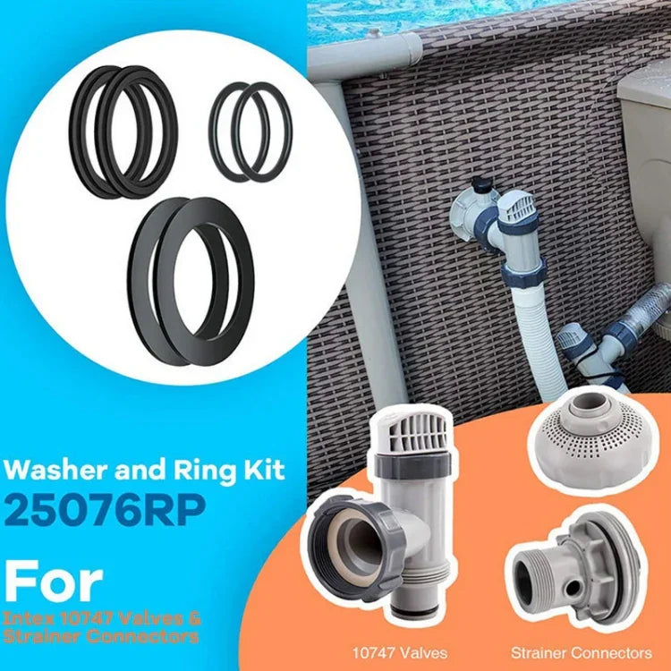 لحلقات صمامات مضخة مسبح إنتيكس طقم حلقات مطاطية O-Ring 25076RP، 6 قطع / طقم، 2 قطعة 10745، 2 قطعة 10262، 2 قطعة 10255
