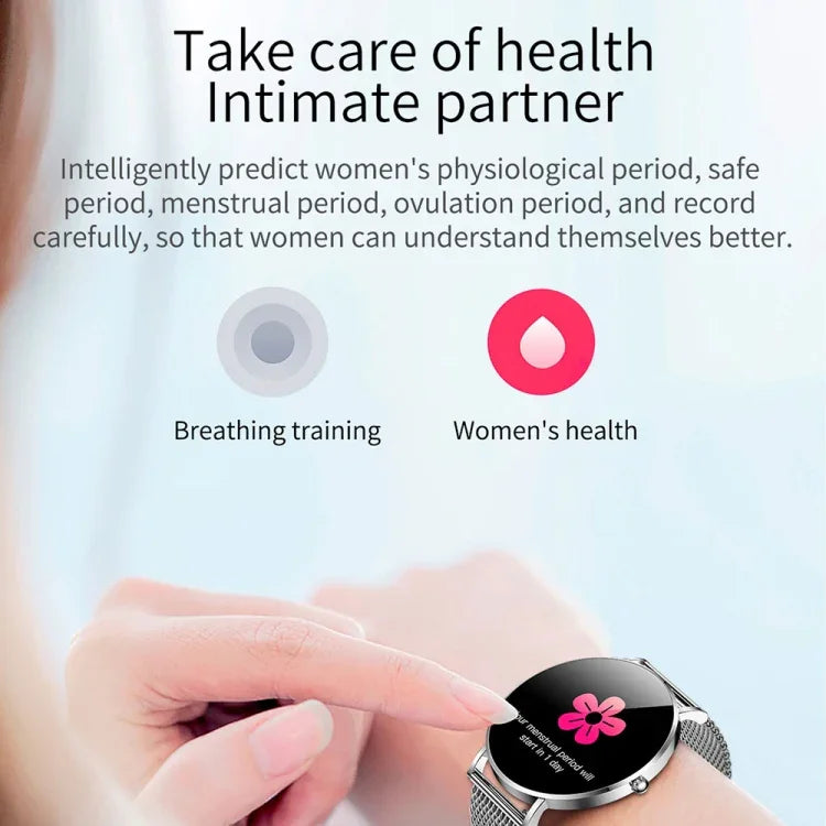 T8 ساعة ذكية بلوتوث بحجم 1.3 بوصة لمراقبة معدل ضربات القلب / ضغط الدم / الأكسجين في الدم، باللون الذهبي، الفضي، البرتقالي، الرمادي الفضي