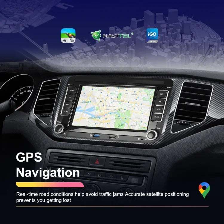 جهاز تشغيل فولكس فاجن/سكودا 1+32 جيجابايت بشاشة كبيرة، يدعم Carplay وأندرويد والملاحة وكاميرا الرجوع، جهاز متكامل، 1+32G