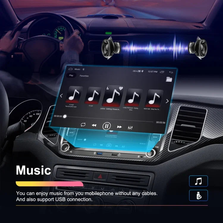جهاز تشغيل فولكس فاجن/سكودا 1+32 جيجابايت بشاشة كبيرة، يدعم Carplay وأندرويد والملاحة وكاميرا الرجوع، جهاز متكامل، 1+32G