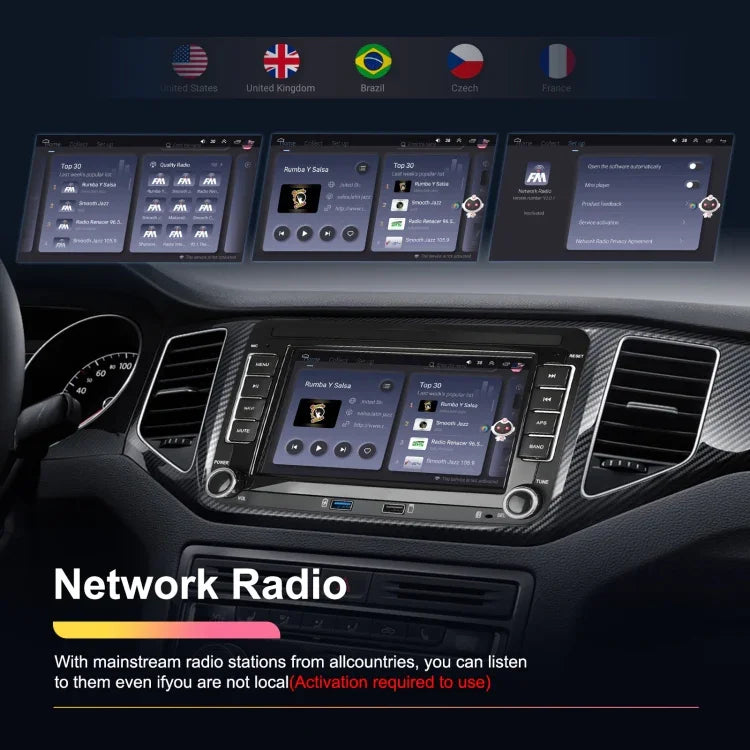For Volkswagen/Skoda 2+64G Player Large Screen Carplay Android Navigation Reversing Camera Integrated Machine, 2+64G