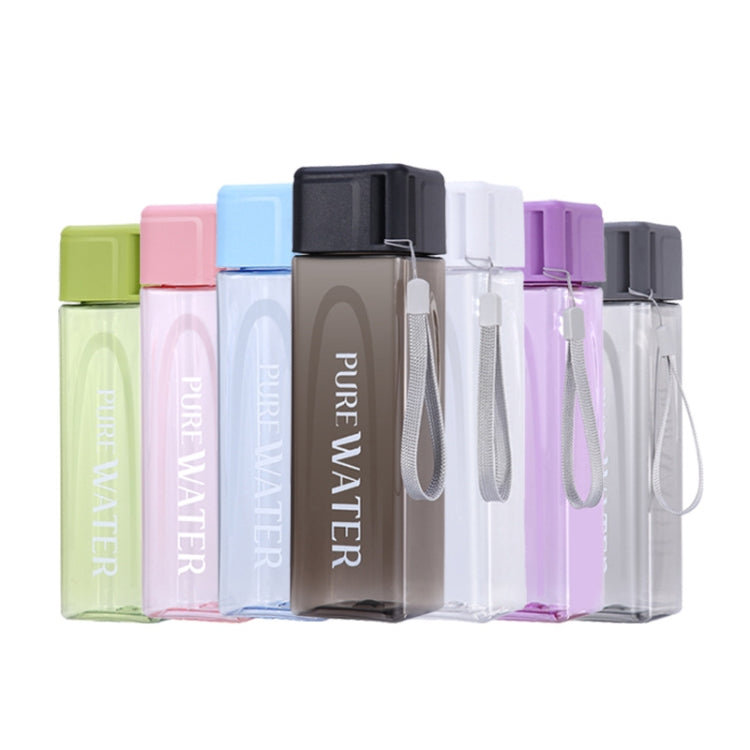 Simple Square Mug Portable Leak-Proof Plastic Cup Sports Camping Bottle, 500ml