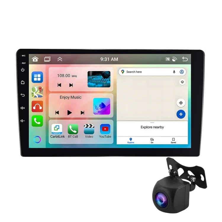 جهاز تشغيل أندرويد عالمي بشاشة HD كبيرة 6+128 جيجابايت، مشغل بلوتوث للسيارة، ملاحة GPS أندرويد، جهاز متكامل، 7 إنش، 9 إنش، 10.1 إنش