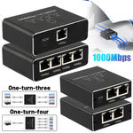 مقسم شبكة جيجابت، موزع شبكة RJ45، 1 إلى 3، 1 إلى 4