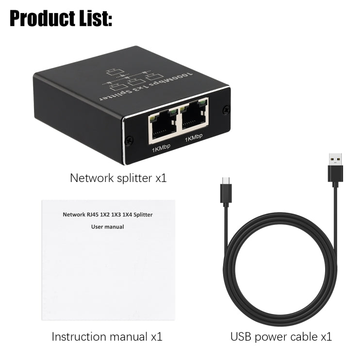 مقسم شبكة جيجابت، موزع شبكة RJ45، 1 إلى 3، 1 إلى 4