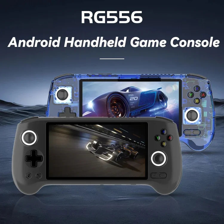 جهاز ألعاب محمول ANBERNIC RG556 بنظام أندرويد 13، شاشة AMOLED بحجم 5.48 بوصة، واي فاي، بلوتوث، مشغل ألعاب، 128GB+128GB، 128GB+256GB