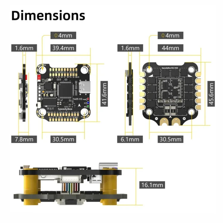 بارومتر لبطاريات ليثيوم بوليمر 3-6S لطائرة RC، وحدة تحكم سرعة SpeedyBee BLS 50A 4 في 1 ESC