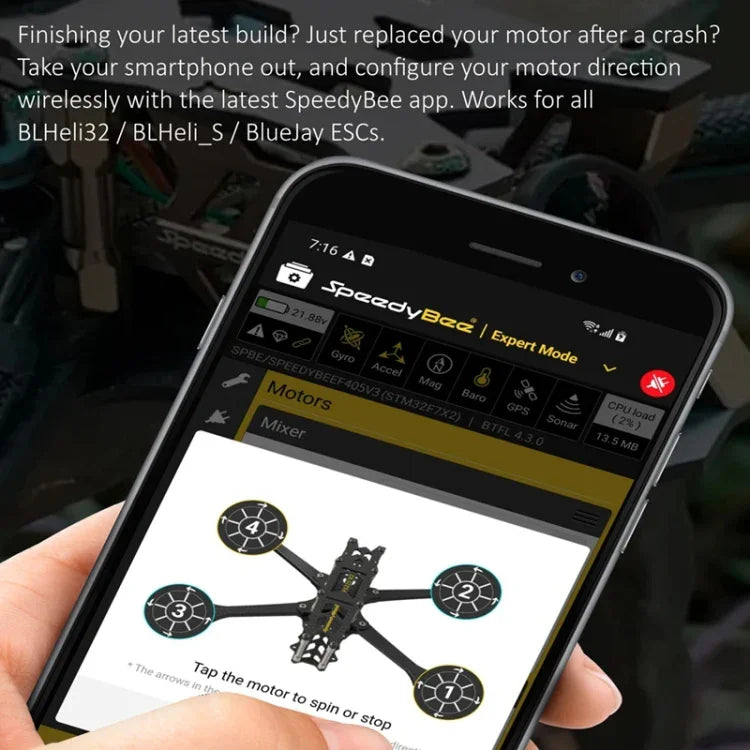 بارومتر لبطاريات ليثيوم بوليمر 3-6S لطائرة RC، وحدة تحكم سرعة SpeedyBee BLS 50A 4 في 1 ESC