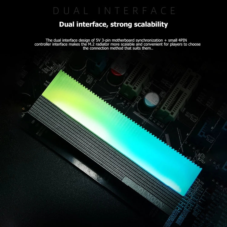 مبرد قرص الحالة الصلبة M.2 2280 من COOLMOON CM-M2A 5V ARGB، CM-M2A