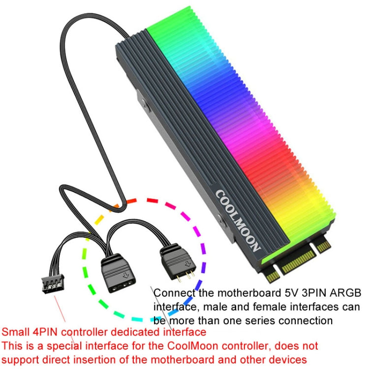 مبرد قرص الحالة الصلبة M.2 2280 من COOLMOON CM-M2A 5V ARGB، CM-M2A