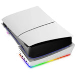 حامل أفقي مع أضواء RGB وأربعة مراكز USB لجهاز Sony PS5 Slim IPEGA PG-P5S021، أبيض