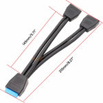 كابل تمديد USB3.0 بموصل 19 دبوس للوحة الأم للكمبيوتر، 21 سم 19 دبوس