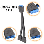 كابل تمديد USB3.0 بموصل 19 دبوس للوحة الأم للكمبيوتر، 21 سم 19 دبوس