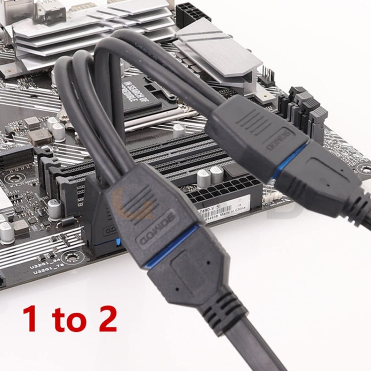 كابل تمديد USB3.0 بموصل 19 دبوس للوحة الأم للكمبيوتر، 21 سم 19 دبوس