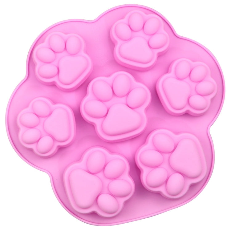 7 Cells Small and Large Cat Paw Silicone Cake Mould Cartoon DIY Handmade Essential Oil Soap Moulds, Pink, Light Blue