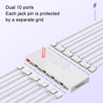 مروحة هيكل COOLMOON AM10 ARGB+PWM مع 10 منافذ مزدوجة للتحكم في درجة الحرارة، موزع 5V 3Pin HUB