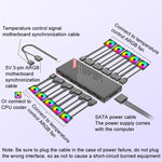 مروحة هيكل COOLMOON AM10 ARGB+PWM مع 10 منافذ مزدوجة للتحكم في درجة الحرارة، موزع 5V 3Pin HUB