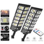 مصباح حديقة شمسي مزدوج الصف بقوة إضاءة LED قوية، مصابيح شارع استشعار، E-SMARTER W789A-6، E-SMARTER W789B-6