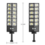 مصباح حديقة شمسي مزدوج الصف بقوة إضاءة LED قوية، مصابيح شارع استشعار، E-SMARTER W789A-6، E-SMARTER W789B-6