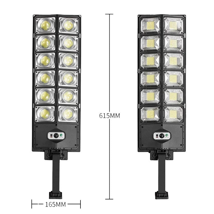 مصباح حديقة شمسي مزدوج الصف بقوة إضاءة LED قوية، مصابيح شارع استشعار، E-SMARTER W789A-6، E-SMARTER W789B-6