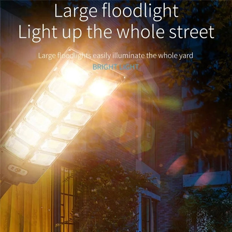 مصباح حديقة شمسي مزدوج الصف بقوة إضاءة LED قوية، مصابيح شارع استشعار، E-SMARTER W789A-6، E-SMARTER W789B-6