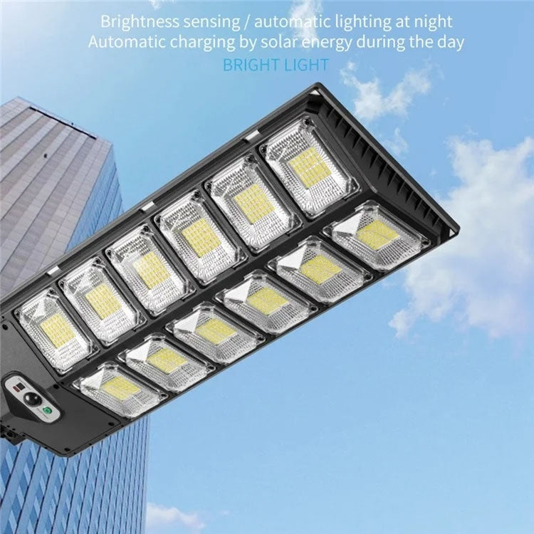 مصباح حديقة شمسي مزدوج الصف بقوة إضاءة LED قوية، مصابيح شارع استشعار، E-SMARTER W789A-6، E-SMARTER W789B-6