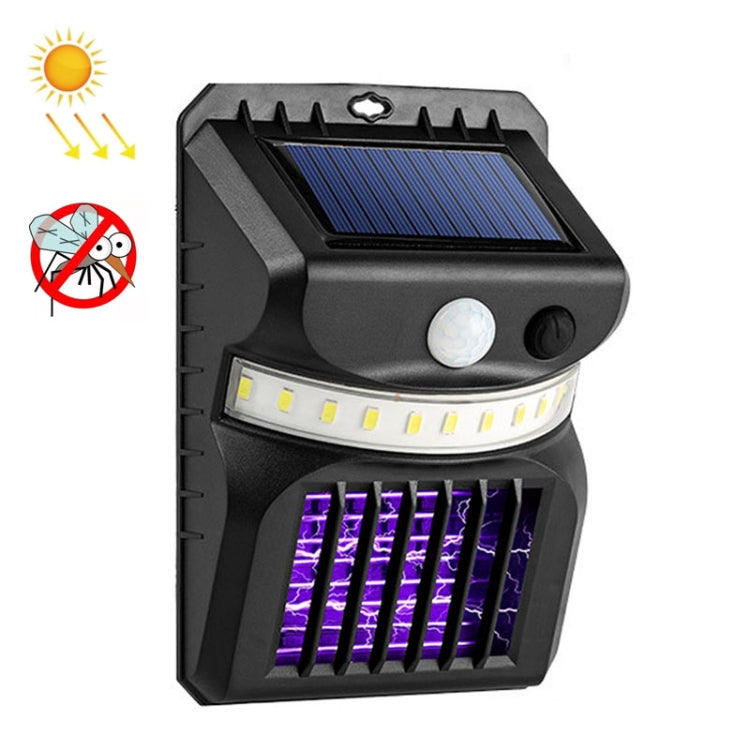 مصباح حائط شمسي LED E-SMARTER W792 مع ضوء بنفسجي لوظيفة مكافحة البعوض، حساس ذكي بشري، مصباح حديقة خارجي، ضوء أبيض، ضوء أبيض + أصفر