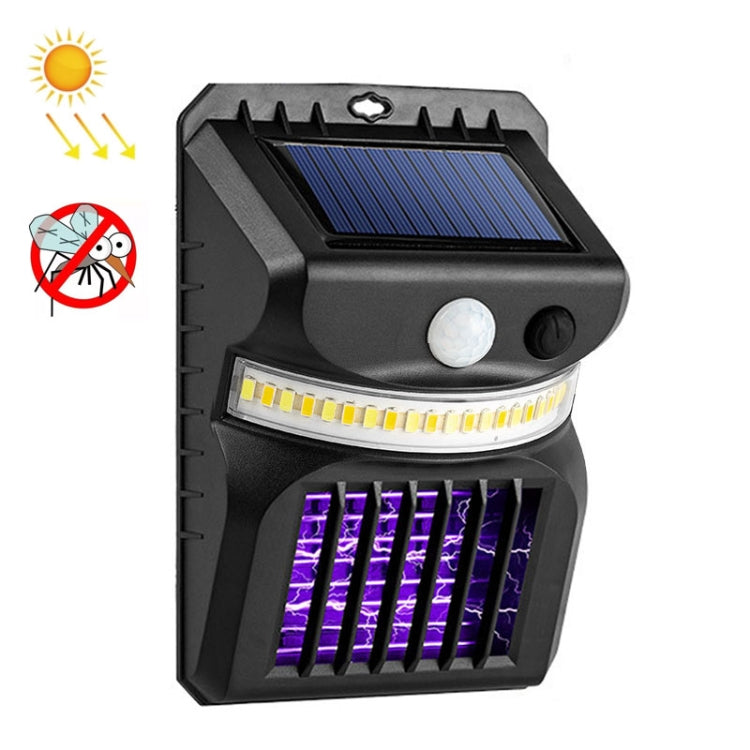 مصباح حائط شمسي LED E-SMARTER W792 مع ضوء بنفسجي لوظيفة مكافحة البعوض، حساس ذكي بشري، مصباح حديقة خارجي، ضوء أبيض، ضوء أبيض + أصفر