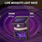 مصباح حائط شمسي LED E-SMARTER W792 مع ضوء بنفسجي لوظيفة مكافحة البعوض، حساس ذكي بشري، مصباح حديقة خارجي، ضوء أبيض، ضوء أبيض + أصفر