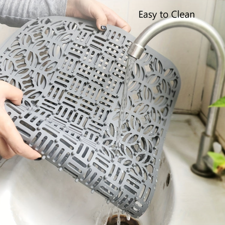حصيرة حوض سيليكون قابلة للقص لحوض المطبخ، حصيرة خزانة، حصيرة لتصريف الأطباق 66 × 35 سم