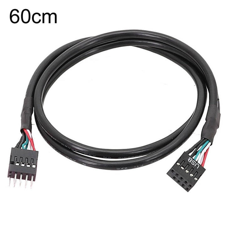 كابل تمديد USB2.0 بموصل 9 دبوس للوحة الأم، سلك مزدوج الحماية 26AWG، 20 سم، 30 سم، 50 سم، 60 سم