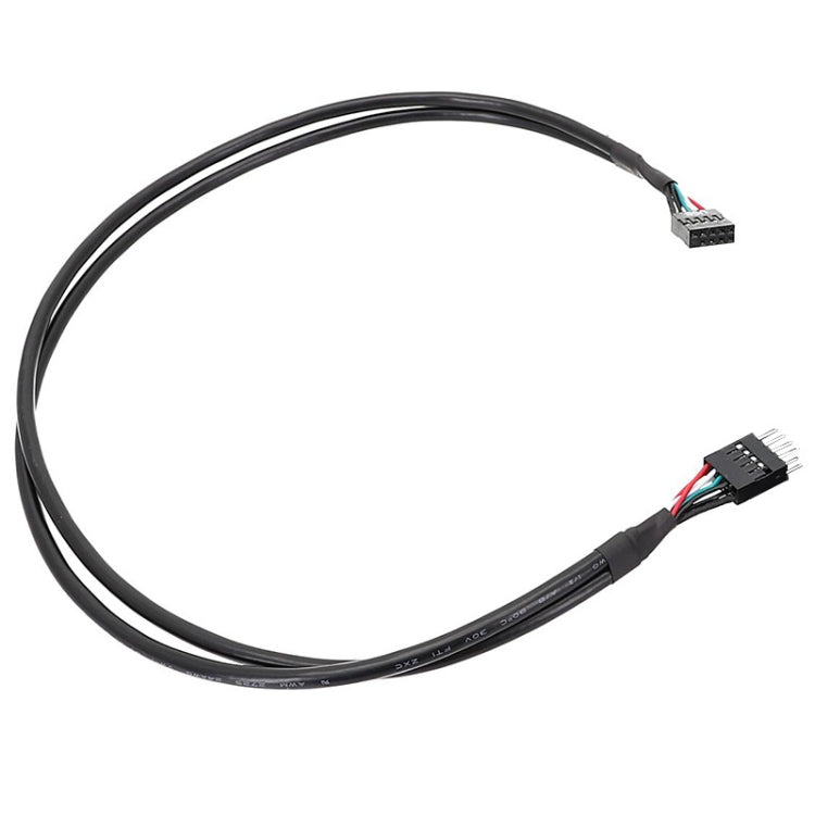 كابل تمديد USB2.0 بموصل 9 دبوس للوحة الأم، سلك مزدوج الحماية 26AWG، 20 سم، 30 سم، 50 سم، 60 سم