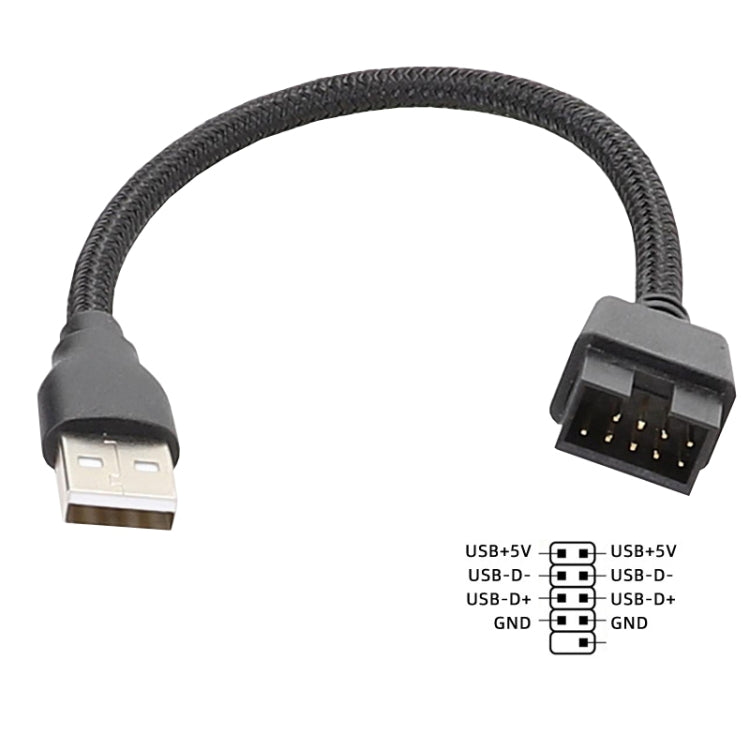 كابل محول USB-A ذكر إلى 9 دبوس مدمج في لوحة الأم مع بيانات RGB إلى منفذ خارجي U، USB-A ذكر إلى 9 دبوس