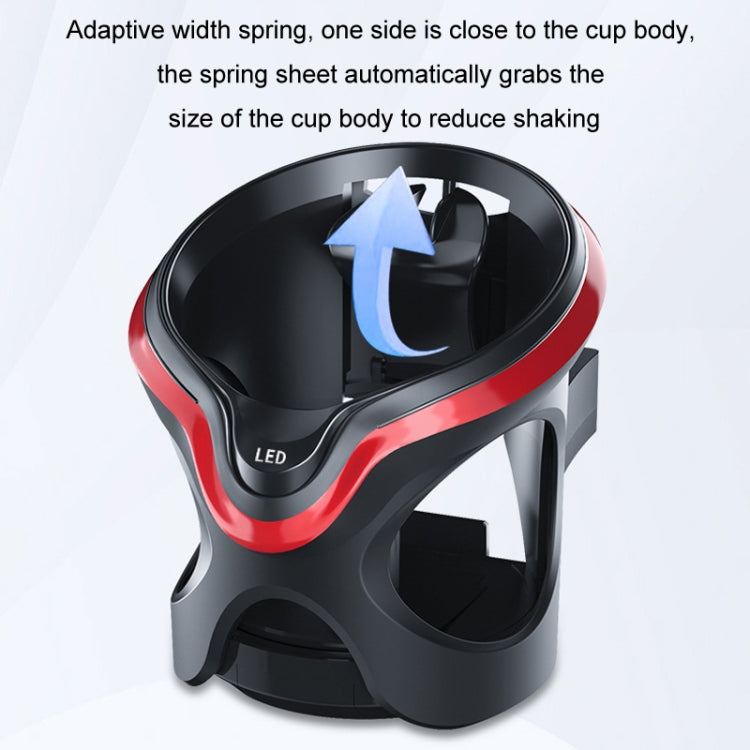 Car Cup Holder Air Conditioner Outlet Multifunctional Storage Rack, Black Red LED Light, Black Silver LED Light, Black Red Ordinary, Black Silver Ordinary