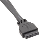كابل لوحة USB3.0 للوحة الأم بموصل 19 دبوس أمامي إلى كابل بيانات مسطح بمنفذين أنثى A، 30 سم، 50 سم، 80 سم