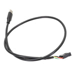 كابل بيانات USB 9 دبوس إلى Type-C مستقيم مزدوج الحماية للوحة الأم، 50 سم مستقيم